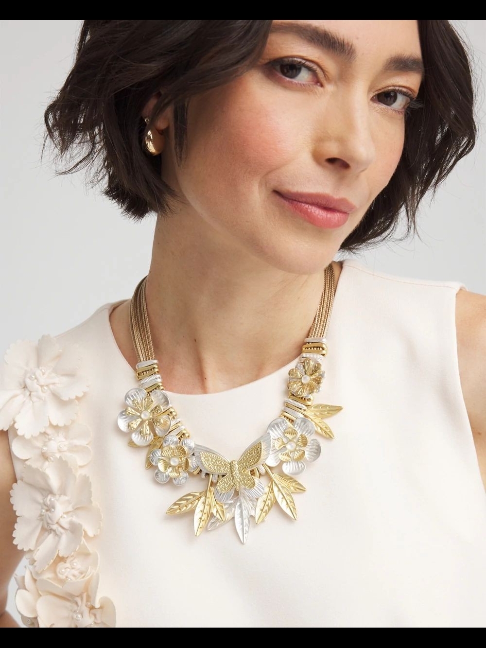 NWT Chico's BUTTERFLY Statement Bib Necklace
